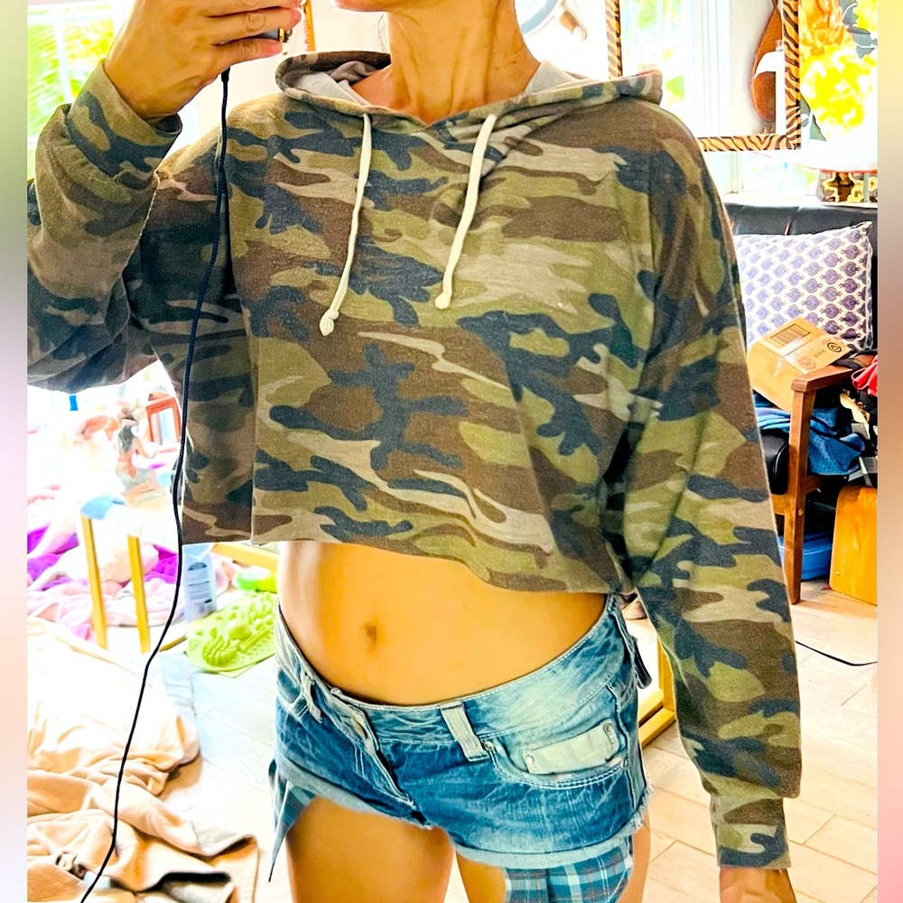 DANCE AND MARVEL CAMOUFLAGE HOODIE- worn in. Size Medium